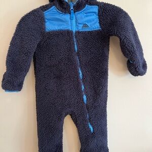 Snozu Fleece Kids One Piece in Navy and Sky Blue